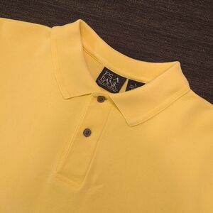 Jos. A. Bank Short Sleeve Casual Dress Polo Mens Large Yellow Shirt
